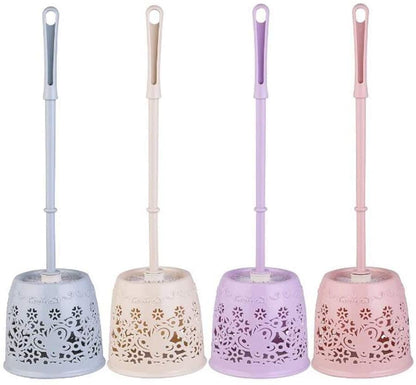 Toilet Brush Plastic Home Toilet Brush Holder Stand Guard Set Bathroom Cleaning Tools Cleaning Brush Long Handle Toilet Brush Toilet Tools (Color : Blue) - color: Blue