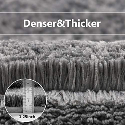 VANZAVANZU Bath Mats Non Slip Ultra Soft Absorbant Microfiber Fluffy Thick Bathroom Rugs Machine Washable (16"x24", Dark Gray) - color: Dark Gray, size: 16"x24"