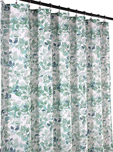 Serafina Home Hotel Quality Fabric Bathroom Shower Curtain: Lush Nature Leaf - Sage Green Grey Teal (Lush Nature, 72 x 70 inches) - color: Botanical
