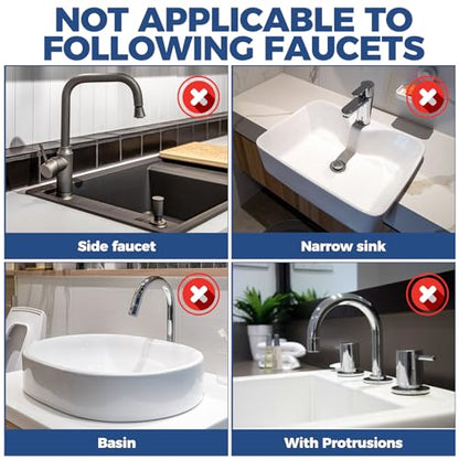 18" Kitchen Sink Faucet Splash Guard Plus Size Silicone Sink Faucet Drying Mat Faucet Handle Drip Catcher Tray Dish Sponge Holder Kitchen Sink Accessories Protector Home Organization Gadgets Organizer