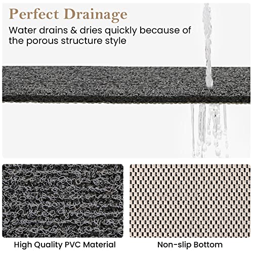 SoftDuo Shower Mat Bathtub Mat Non-Slip Soft Tub Mat | 32x24 inch,PVC Loofah Bath Mat with Drain for Tub and Bathroom,Quick Drying,Black - color: Black, size: 32" x 24" (Rectangular)