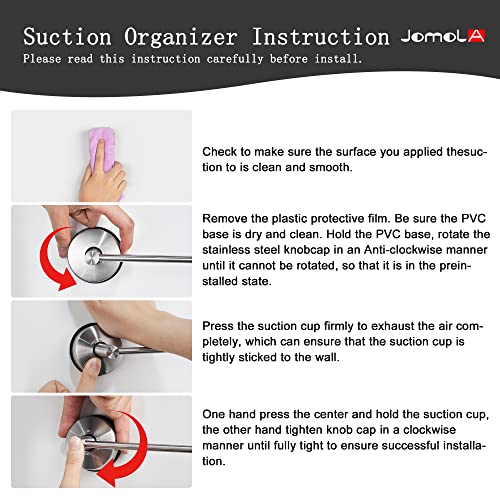 JOMOLA Towel Bar Suction Hand Towel Rack for Bathroom Stainless Steel Kitchen Towel Rail Holder Storage Hanger No Drilling Towel Bar Brushed Finish,17 inches - color: Silver