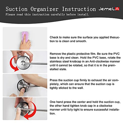 JOMOLA Towel Bar Suction Hand Towel Rack for Bathroom Stainless Steel Kitchen Towel Rail Holder Storage Hanger No Drilling Towel Bar Brushed Finish,17 inches - color: Silver