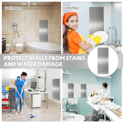 Gisafai 1 Pcs 32 x 12 Inch Stainless Steel Backsplash Panel Hand Dryer Splash Guard Wall Backsplash Protector with Ultra Strength Adhesive for Bathroom, Kitchen, Stovetop - size: 32 X 12 Inches