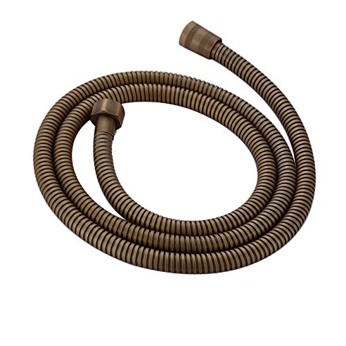 Bathroom 59-Inch Stainless Steel Interlock Handheld Shower Hose, Antique Brass - color: Antique Brass