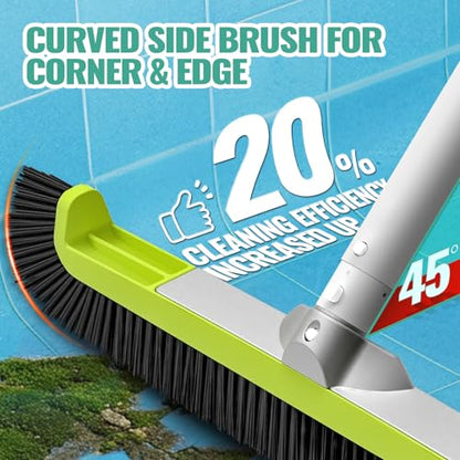 18" Pool Brush Head - Scrub Brushes, Curved Ends, Green & Black | High-Efficiency Scrub Brush for Cleaning Swimming Pool Walls, Tile, Fiberglass, Flooring and Vinyl Pools, Fits Φ1.25” Poles - color: Black