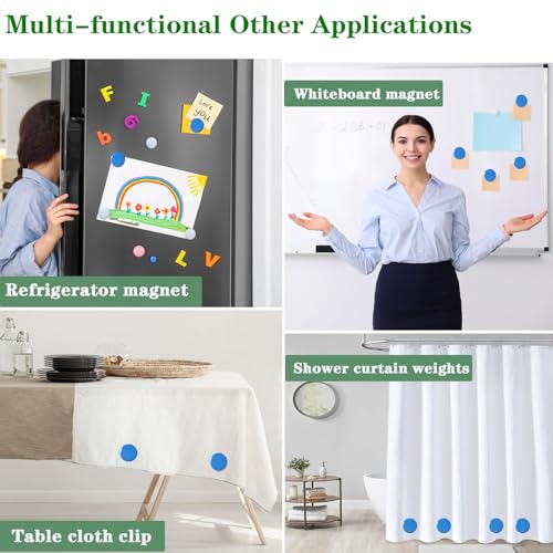 6 PCS Shower Curtain Weights Bottom,Heavy Duty Shower Curtain Weights Magnets Shower Curtain Liner Clips Added Weight, Work for Drapery, Tablecloth, Stop Curtain Blowing in - color: Blue
