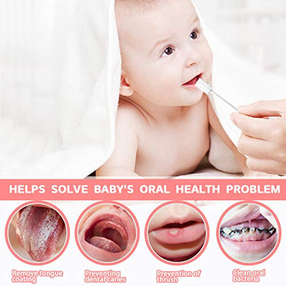 EASICUTI Baby Tongue Cleaner, 42Pcs Disposable Infant Toothbrush, Gauze Gum Cleaner Baby Oral Cleaning Stick Dental Care for 0-36 Months + Free 1 Finger Toothbrush (Pack of 2) - size: 1 Count (Pack of 84)
