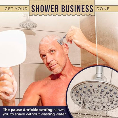 6-Inch Chrome Shower Head with 6 Settings, High Pressure Showerhead for Low Flow, Enjoy a Relaxing High Pressure Shower, Perfect Replacement for Any Bathroom - Winthorpe Scotch Mist