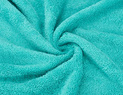 American Soft Linen 100% Cotton Luxury Turkish Towels, 6 Piece Towel Set | Soft Absorbent Quick Dry OEKO Tex Standard 100 Certificated Durable Machine Washable Premium Hotel Quality - color: Turquoise Blue