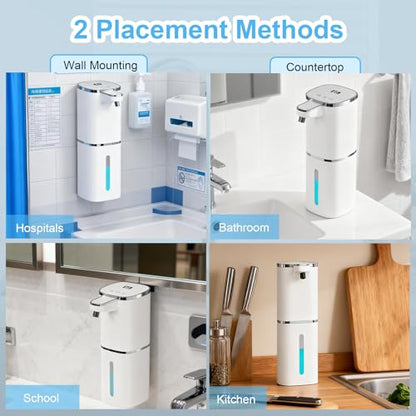 OHIFAST Automatic Liquid Soap Dispenser Touchless, USB Rechargeable Smart Hand Soap Dispenser, 9-Level Adjustable, Physical Button Operation, 13.5oz/400mL Wall Mounted for Bathroom Kitchen Dish Soap - style: LV9-Liquid