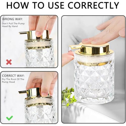 CERBIOR Bathroom Accessories Set, 4 PCS Glass Bathroom Set,Golden White | Includes Soap Dispenser, Toothbrush Holder, Toothbrush Cup, Soap Dish for Decorative Countertop and Housewarming Gift - style: white