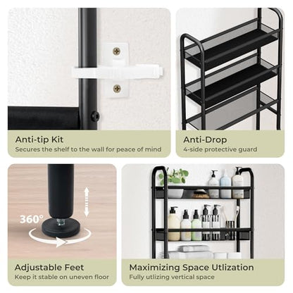 Over The Toilet Storage, 3-Tier Metal Bathroom Shelves, Freestanding Over The Toilet Shelf, Space Saving Bathroom Storage Over The Toilet Organizer