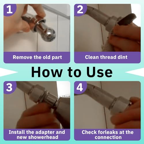 3PCS 1/2 Inch NPT Ball End Shower Arm Adapter for Vintage 14UN & 20UN Arms | Converts To 1/2'' Standard Fittings, Male Pipe Thread Old Style Head