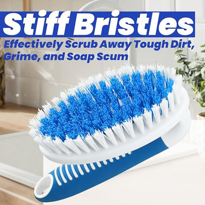 2 Pack Scrub Brushes with Stiff Bristles | Scrubbing Brush for Carpet, Shower, Bathtub, Kitchen, Pool Tile, Bathroom Scrubber - size: Small
