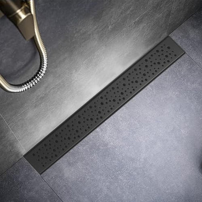 Sharp-tec Shower Drain, 32 inch Linear Shower Drain, Matte Black 304 Stainless Steel Rectangular Shower Floor Drain with Adjustable Leveling Feet, Hair Strainer, cUPC Certified, ST-099-32B - color: Matte Black, size: 32 inch