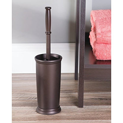 iDesign Kent Plastic Toilet Bowl Brush and Holder for Bathroom Cleaning and Storage, 4.25" x 4.25" x 16" - Bronze | 4.25" x 4.25" x 16", Bathroom Cleaning and Storage - color: Bronze