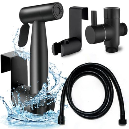 Handheld Bidet Sprayer for Toilet, Brass Leak Free T-Valve & Adjustable Jet Spray, Feminine Hygiene, Baby Diaper Sprayer with Superior Complete Accessories