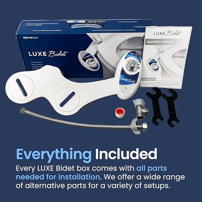 LUXE Bidet NEO 110 - Non-Electric Bidet Attachment for Toilet Seat, Blue | Single Nozzle, Adjustable Water Pressure, Rear Wash - color: Blue