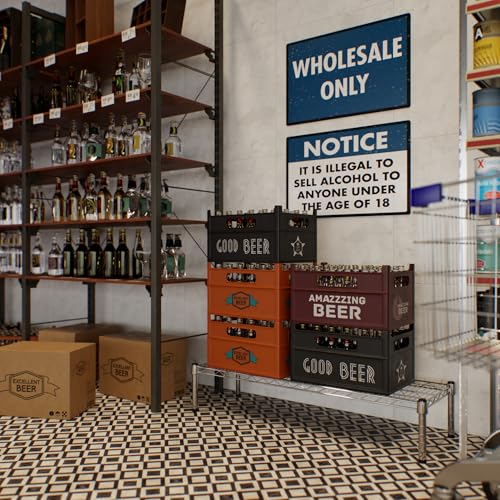14" Deep x 42" Wide x 8" Height 1-Tier Wire Shelving Kit | NSF Commercial Storage Rack Unit - size: 14" Deep x 42" Wide