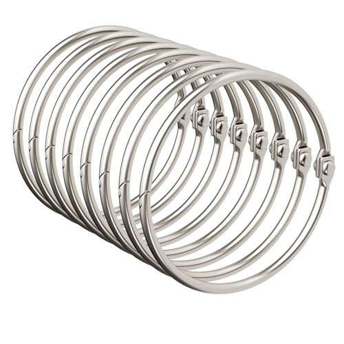 Bathway Shower Curtain Rings, Shower Curtain Hooks 12 Pcs Anti-Drop Shower Rings for Curtain, Brushed Nickel Shower Curtain Rings Rust Proof, Metal Shower Hooks for Shower Curtain Rod Bathroom - color: Nickel, style: Classic Round