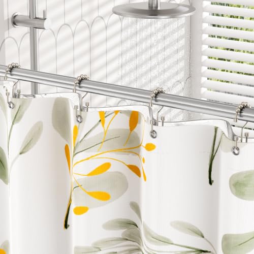 Bathway Nickel Shower Curtain Hooks, 12 Pcs Double Sided Shower Hooks, Rust Proof Metal Shower Hooks for Bathroom, Modern Shower Rings with Cylinders for Shower Curtain & Liners - color: Nickel, style: Modern Shower Hooks with Cylinders