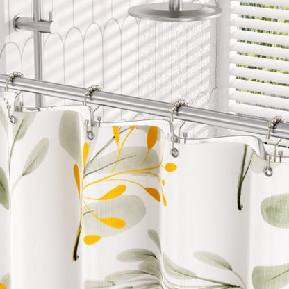 Bathway Nickel Shower Curtain Hooks, 12 Pcs Double Sided Shower Hooks, Rust Proof Metal Shower Hooks for Bathroom, Modern Shower Rings with Cylinders for Shower Curtain & Liners - color: Nickel, style: Modern Shower Hooks with Cylinders