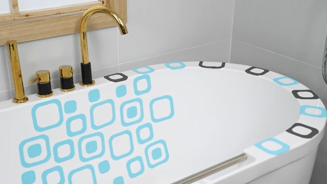 20 Pieces Adhesive Square Bath Treads Non-Slip Bathtub Stickers Non Slip Traction to Tubs Bathtub Stickers Adhesive Decals Appliques for Bath Tub Showers, Pools, Boats, Stairs (Transparent) - color: Transparent
