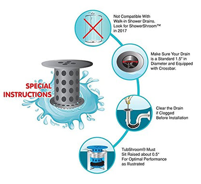 TubShroom and SinkShroom Drain Protectors Hair Catchers for Bathtubs and Sinks, Gray - color: Gray