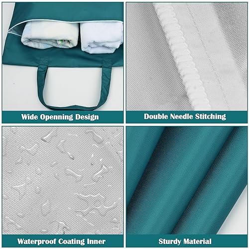 2 Pcs Large Travel Laundry Bag Washable Waterproof Wet Bag Dirty Clothes Bag Swimsuit Workout Bag for Gym Clothes Laundry Wet Clothes Swimming Pool Yoga College Dorm (Blue+Grey) - color: Blue+Grey