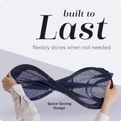 Handy Laundry Collapsible Mesh Foldable Hamper 14" x 14' x 24" Navy Blue - color: Blue
