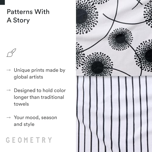 GEOMETRY Kitchen Tea Towels - Quick Dry Microfiber Dish Towels for Kitchen Linen Breeze, 18" x 30" 2 Pack - color: Linen Breeze, style: Kitchen Towel - Double