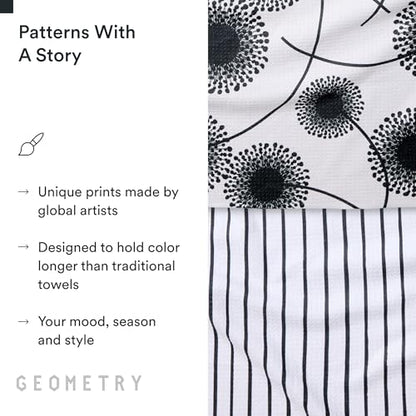 GEOMETRY Kitchen Tea Towels - Quick Dry Microfiber Dish Towels for Kitchen Linen Breeze, 18" x 30" 2 Pack - color: Linen Breeze, style: Kitchen Towel - Double