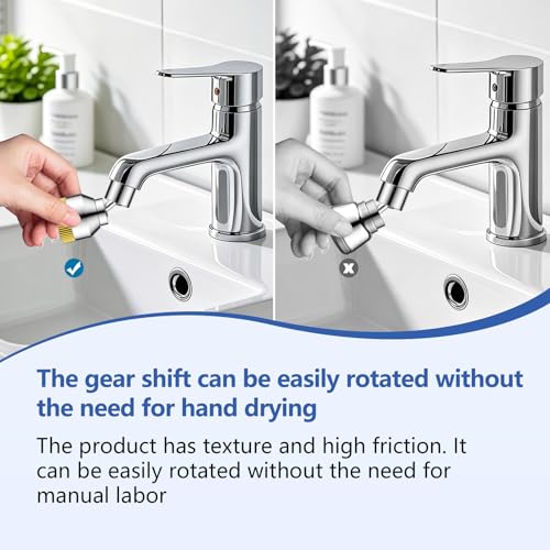 Faucet Sink Aerator/Extender/Sprayer/nozzle,Faucet Attachment Replacement for Bathroom&Kitchen, Anti-slip Swivel Aerator with 55/64" Threaded Adapter (Standard Silver) - color: Standard Silver