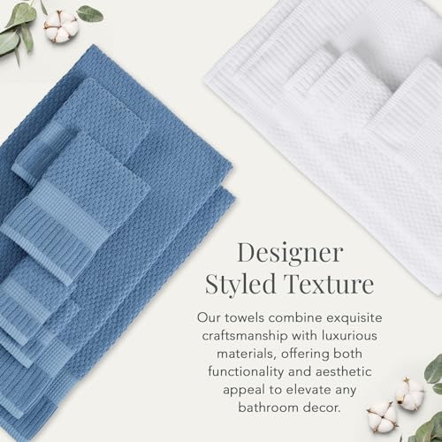 NY Loft 100% Cotton 2-Pack Oversized Bath Towel Set | White | Quick-Dry | Two Oversized 35" x 70" Bath Towels / Bath Sheets | Super Absorbent | Designer-Styled Texture - color: Bright White, size: Bath Sheets (2 Pack)