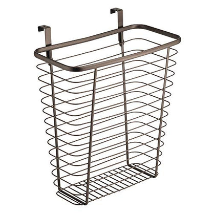 iDesign Steel Over-The-Cabinet Waste Basket or Storage Bin, The Axis Collection, 7.1" x 12.2" x 14.2", Bronze - color: Bronze