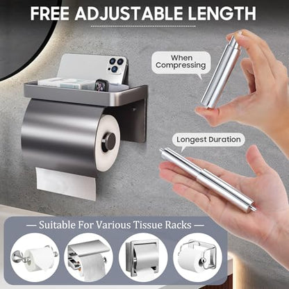 Toilet Paper Holder Roller Spindle Replacement Rod PP Spring Loaded Paper Holder Insert for Bathroom