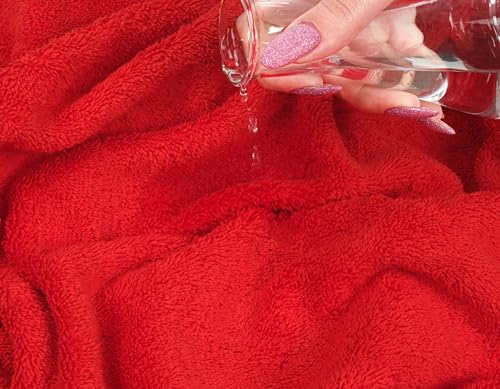 American Soft Linen 100% Cotton Luxury Turkish Towels, 6 Piece Towel Set | Soft Absorbent Quick Dry OEKO Tex Standard 100 Certificated Durable Machine Washable Premium Hotel Quality - color: Red