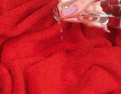 American Soft Linen 100% Cotton Luxury Turkish Towels, 6 Piece Towel Set | Soft Absorbent Quick Dry OEKO Tex Standard 100 Certificated Durable Machine Washable Premium Hotel Quality - color: Red
