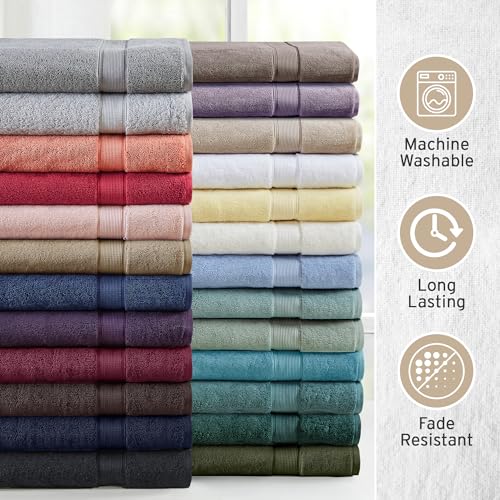 Madison Park 800GSM 100% Cotton Bathroom Bath Towel Set of 8, Taupe | Long Staple, Highly Absorbent, Durable Hotel Spa Quality, Quick Dry, Double Stitched Hems, Lint Reducing, OEKO-TEX Certified - color: Taupe, size: Multi-Sizes