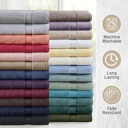 Madison Park 800GSM 100% Cotton Bathroom Bath Towel Set of 8, Taupe | Long Staple, Highly Absorbent, Durable Hotel Spa Quality, Quick Dry, Double Stitched Hems, Lint Reducing, OEKO-TEX Certified - color: Taupe, size: Multi-Sizes