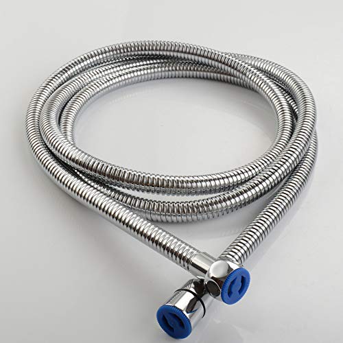 Angle Simple Flexible Shower Hose Extra Long, 118 Inches, 1/2" IPS, Chrome | Stainless Steel, Handheld Shower Head Extension Hose Replacement for Dog Bathing, Bathroom Washing, No Tangles - color: Chrome, size: 118 Inch