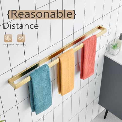 KOKOSIRI Towel Bar Brushed Gold Bath Towel Holder 32 Inch Kitchen Towel Hanger Rack Stainless Steel Bathroom Hardware Wall Mounted, 1 Pack B4008BG-L32 - color: Brushed Gold, size: 32-Inch