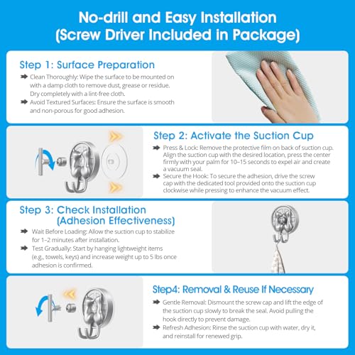 AST Cute Double-Cat Suction Cup Hook, 2 Pack, Heavy Duty Hooks, Upgraded Reliable Force of both Adhesion and Vacuum, Wall Holders for Loofah, Towel, Coat and Bath Robe, Waterproof Hanger, Matte Silver