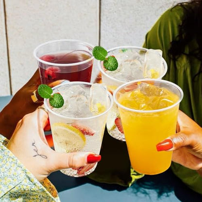 SIUQ 300 Pack 12 oz Plastic Cups, Clear Disposable Drinking Water Cups | Hot/Cold Party Drinking Cups, PP Clear Plastic Cups Bulk for Party, Picnic, BBQ, Wedding, Travel, Christmas & Events - style: 12 oz-300pack