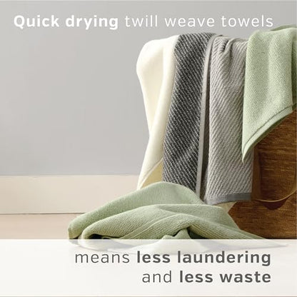 Wellbe 4-Piece Towel Set - Quick Dry, Absorbent, Soft, 2 Bath, 2 Hand, Grey - color: Grey, size: Towel Set - 2 Bath, 2 Hand