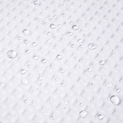 RiverDream Heavyweight Waffle No Hook Shower Curtain with Liner,White,36x74 | Dotted Waffle,Snap-in Liner,Heavy Duty,Quick Dry,Mesh Top Window,With Bottom Magnets,Hotel-Grade,Washable,Small Stall Size - color: White, size: 36"W x 74"L (Pack of 1)