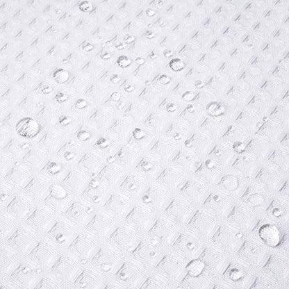 RiverDream Heavyweight Waffle No Hook Shower Curtain with Liner,White,36x74 | Dotted Waffle,Snap-in Liner,Heavy Duty,Quick Dry,Mesh Top Window,With Bottom Magnets,Hotel-Grade,Washable,Small Stall Size - color: White, size: 36"W x 74"L (Pack of 1)
