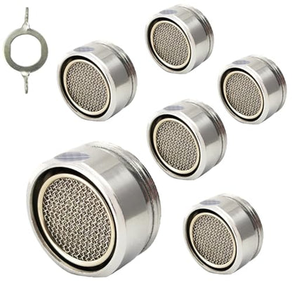 Bathroom Sink Aerator,2.2 GPM Faucet Aerator, Made of Solid Brass and Stainless Steel,15/16 Inch Male Thread Faucet Replacement with Gasket,For Kitchen and Bathroom,6PCS(Silvery) - style: Male-6PCS
