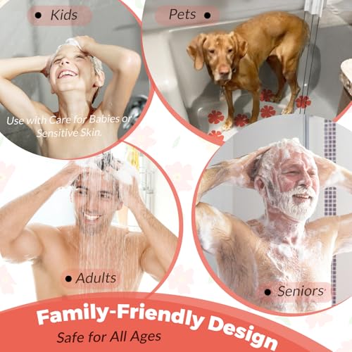 S&X Non Slip Bathtub Stickers,Pack of 12 PCS Lucky Flower Shower Floor Non Slip Stickers –Comfortable Grip On Slipper Surfaces - size: Flower